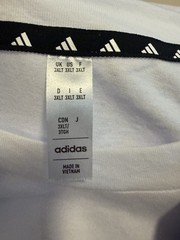 NEW! Men’s Plus ADIDAS Essential T-Shirt – White w/Black Logo Size 3XL