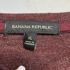 Banana Republic Men’s Thermal Shirt Size XL Crew Neck Long Sleeve Burgundy
