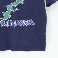 Vintage U.S. Air Force Shirt Mens Medium Navy Okinawa Map Graphic Made USA 90s