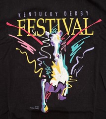 Kentucky Derby T Shirt *Small Chest 38” *see Description Vintage 1991 Black FOTL