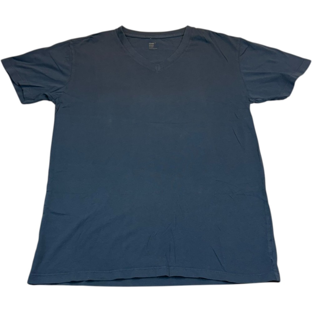 GAP Men’s Size Small Blue Short Sleeve V-Neck Plain Tee Solid Flat Front