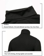 Men Long Sleeve Pullover Sweater Undershirt Mock Turtleneck T-Shirt Slimming Top