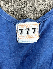 Vintage 1970s Blue Bali Tank Top 777 Aseli Tag Rare Double-Sided Travel Souvenir