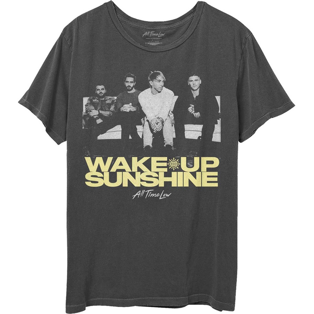 Men’s All Time Low Faded Wake Up Sunshine T-shirt XX-Large Charcoal Grey