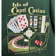 Isle of Capri Casino Shirt Adult Large Green Single Stitch T-shirt Travel