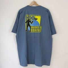 Vintage 90’s HBO Sports World Boxing Tyson NWOT Blue Green Tee Shirt XL