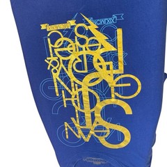 Sean John T-Shirt Blue Metallic Gold-Foil Graphics Print XL 100% Cotton Hip-Hop