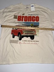 Ford Bronco 1967 Graphic T Shirt Mens 2XL Cream Licensed Retro SUV Tee NWT