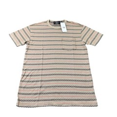 RRL Ralph Lauren Brown Native Print Cotton S/S T Shirt Size Small NWT
