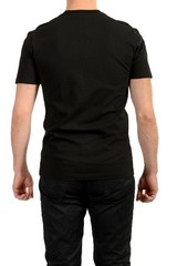 Versace Men’s Black Short Sleeve Gold Logo Embroidery T-Shirt US 2XL IT 56