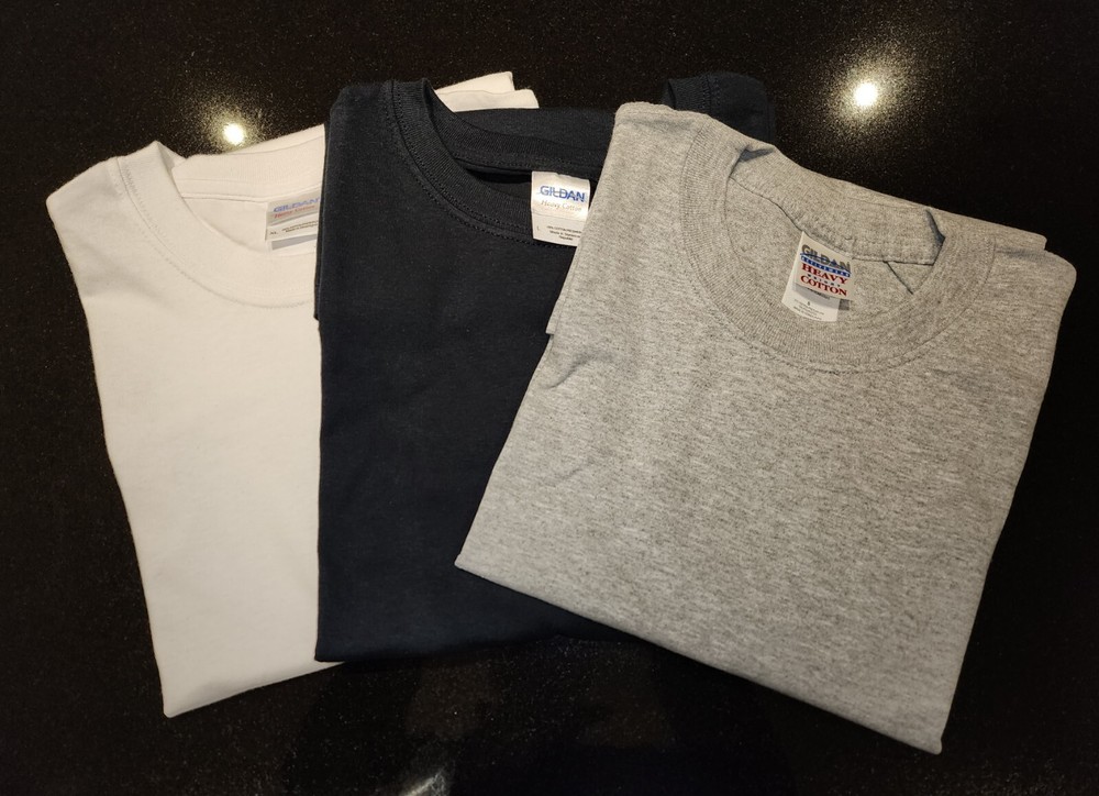 Men’s Plain Blank HEAVYWEIGHT Short Sleeve Tee T-Shirt Lot Gildan Brand USA