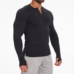Men’s Quick-Dry Active Sport Top Shirts Quarter Zip Long Sleeve Running Outdoor