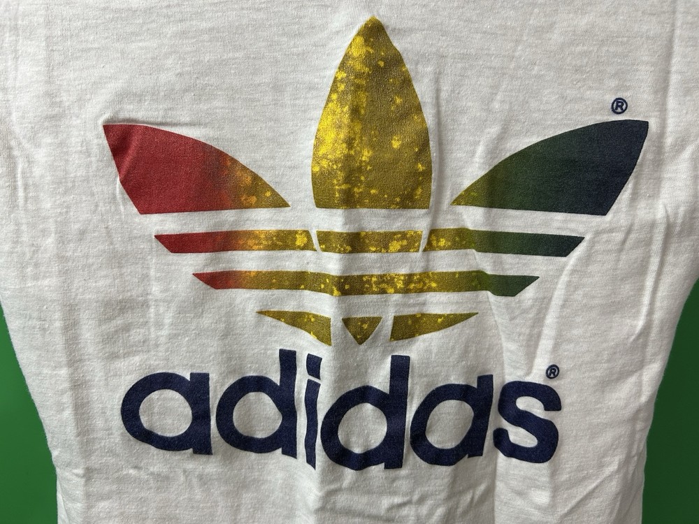 ADIDAS Trefoil Vintage 1982 T-Shirt Large (fits smaller) White Fun Run Marathon