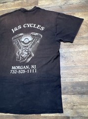 Motorcycle Biker Leader Of The Pack Wolf Graphic Shirt Size Large Delta NJ Faded