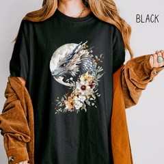 Vintage Moon Dragon Fantasy Art Comfort Tee Shirt Men Women Soft