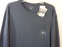 Cremieux T Shirt Men’s L Blue Long Sleeve Graphic Double Sided New With Tags