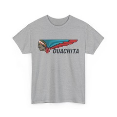Ouachita Vtg Boat Canoe Fishing Marine Native Indian Chief Logo Graphic T-Shirt