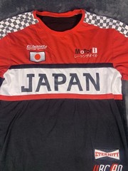 Eternity BC AD Shirt Mens M Black Red White Color Block Japan Katakana Motor 1