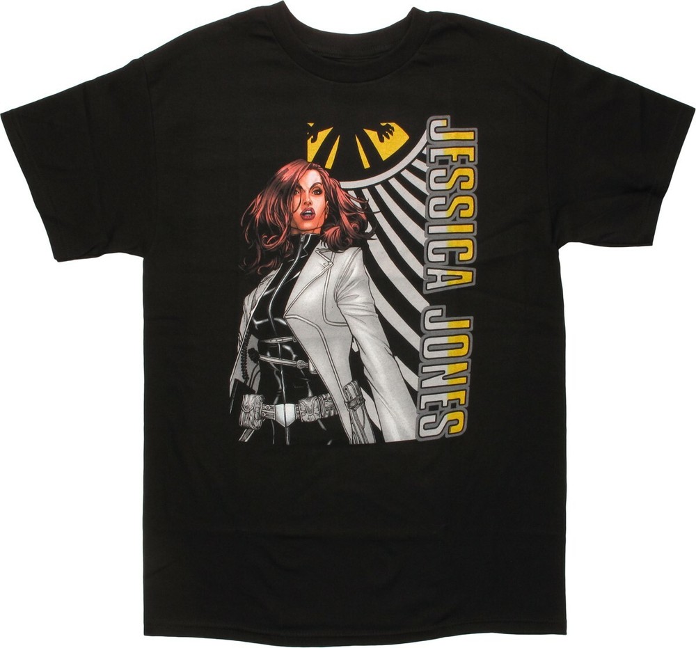 Marvel Mens Jessica Jones SHIELD Comics Superhero Black Shirt New M-2XL