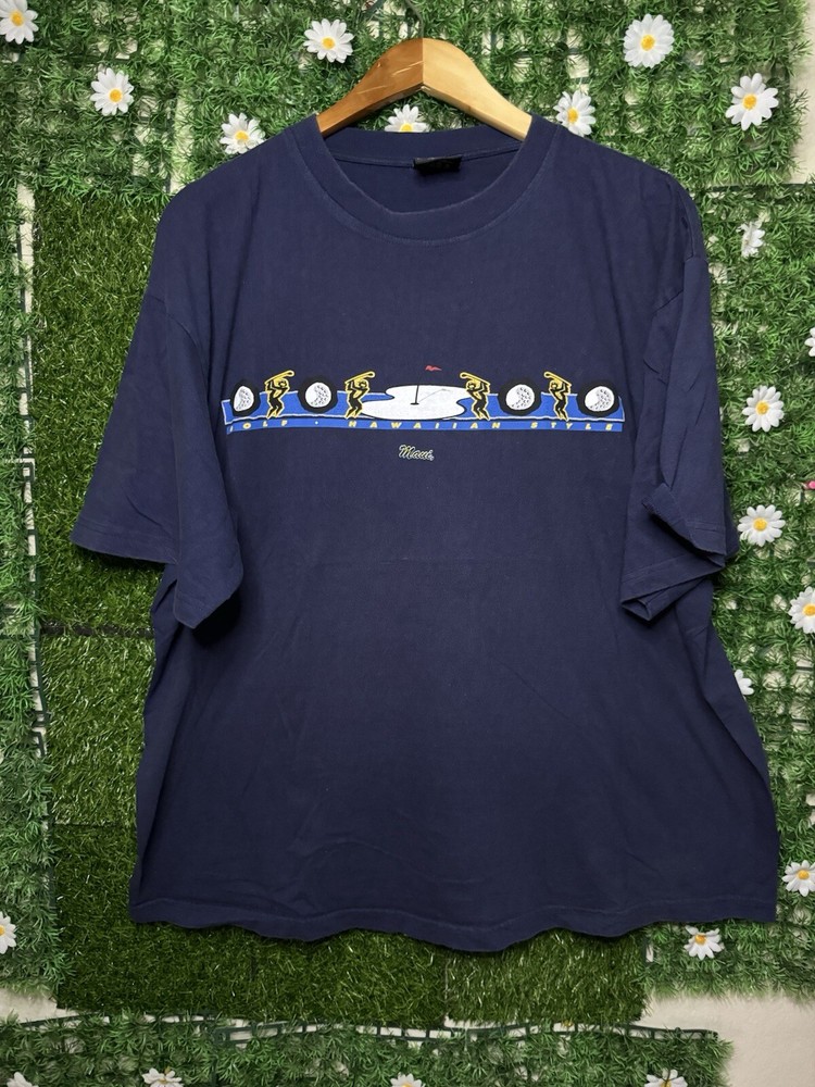 Vintage Y2K Golf Hawaiian Style Maui Logo T-Shirt XL Navy Blue Sports Outdoor