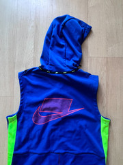 Nike Therma Sleveless Hooded Training Top Size M Blue Multi Color CD5716 480