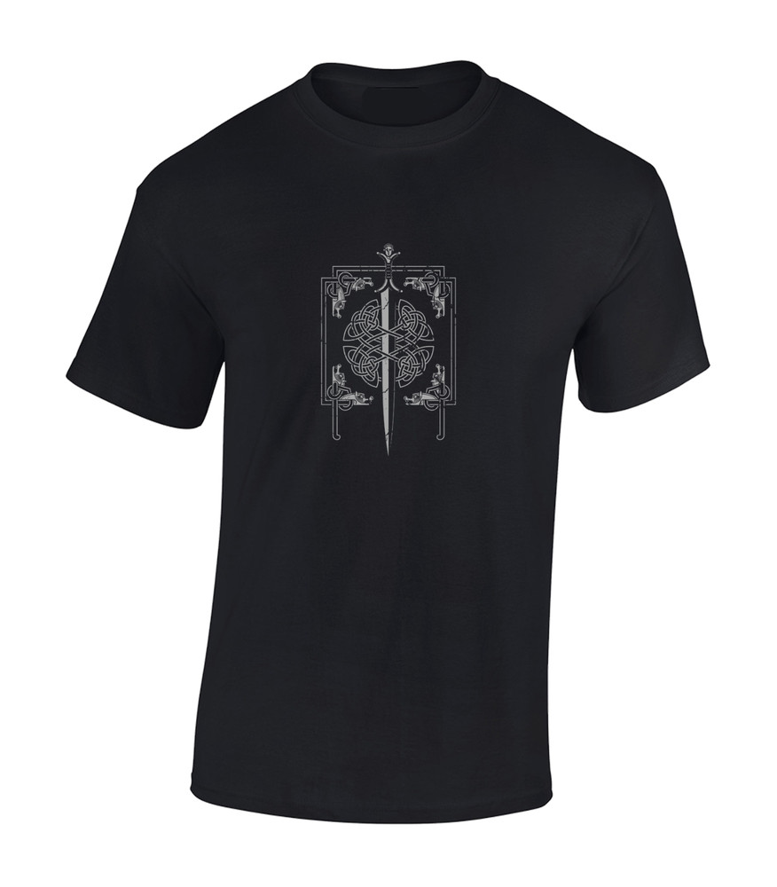 Wolf Sword Celtic Viking Odin Thor Hammer Mythology Unisex T-Shirt