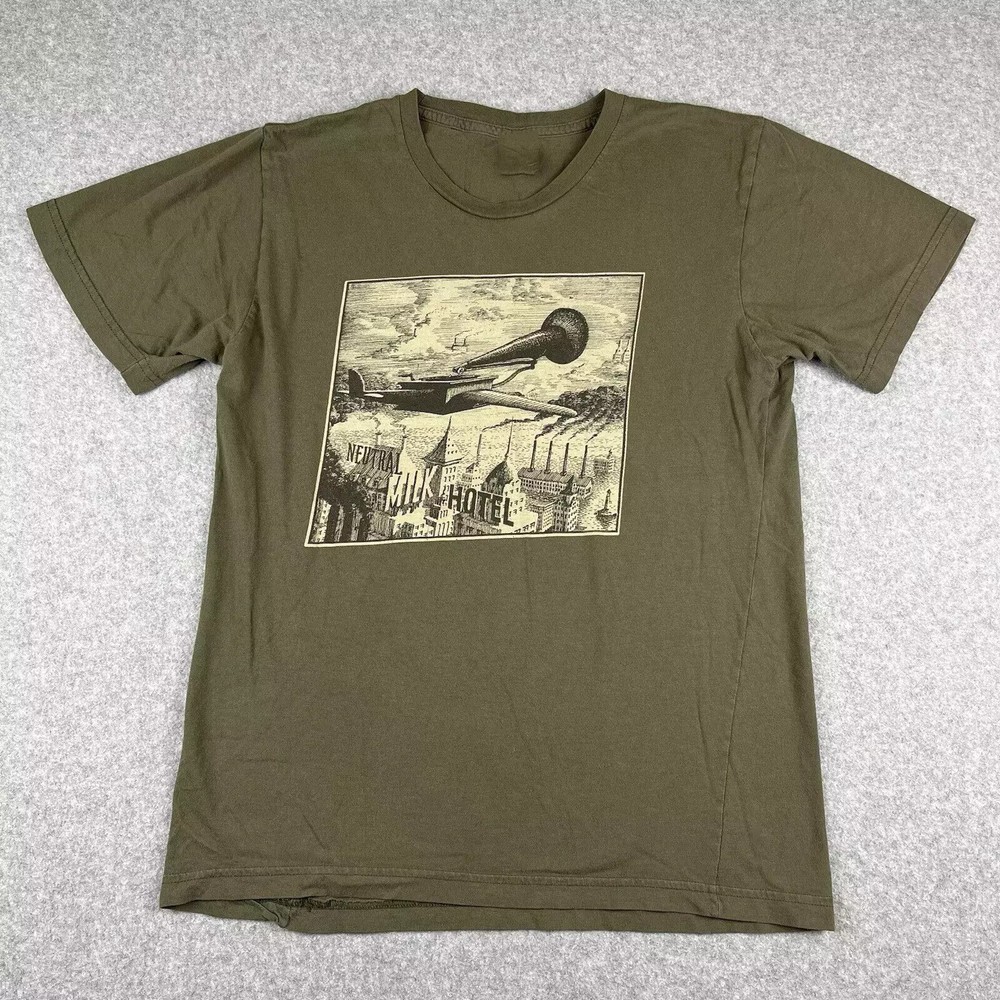 Neutral Milk Hotel Green Aeroplane Over the Sea T Shirt Full Size S-5XL