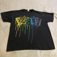 Music Shirt Men Large Black Graphic Workout Streetwear Crew Neck Lightweight Tee