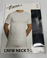 Egara Crew Neck T-Shirt 3 Pack Black Gray Slim Fit Cotton Stretch Size L NOB NEW