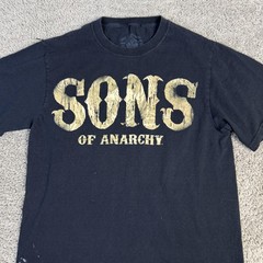 Sons Of Anarchy Shirt Mens S Black Graphic Crew Neck Cotton Tagless Distressed
