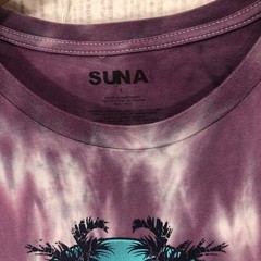 SUNA Key West Florida Tie Dye T-Shirt Beach Paradise Palm Trees Purple Teal