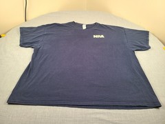 NRA Shirt Mens 3XL Blue American Flag Ammo Shell Logo USA 2-Sided