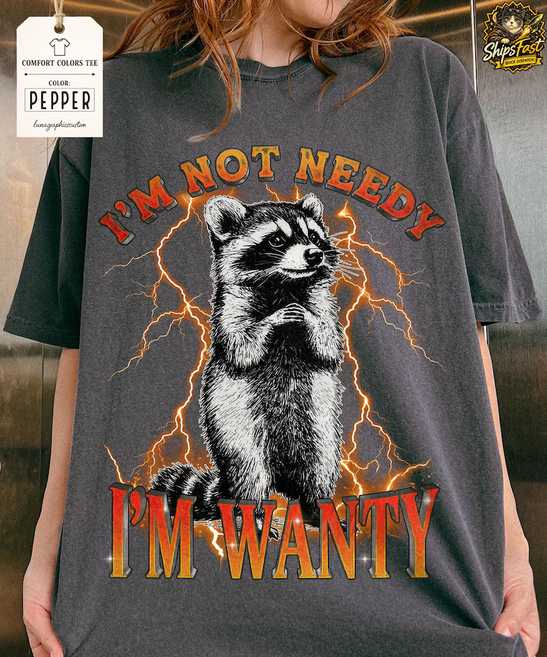 Im Not Needy Im Wanty Raccoon Comfort Tee