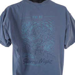 Vincent Van Gogh T Shirt Mens Size Large Blue Starry Night Phi Nu Semi Formal