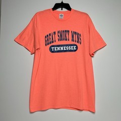 Great Smoky Mountains Tennessee Unisex T-Shirt, Bright Neon Orange/Coral, Size L