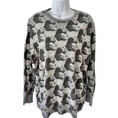 Star Wars Stormtrooper Crew Neck Pattern Gray PJ Men’s Long Sleeve T-Shirt sz L