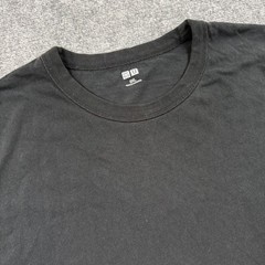 Uniqlo U T-Shirt 3XL Black Crew Neck Short Sleeve Cotton Mens 341-433028