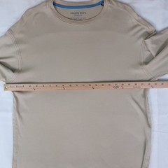 Tommy Bahama Island Soft Shirt Men L Tan Brown Long Sleeve Tee Pima Modal Casual