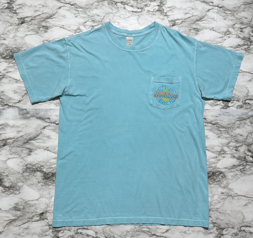 Chubbies Tee Men’s T Shirt Size M Turquoise Short Sleeve Sky’s Out Thighs Out
