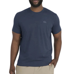 Quiksilver Men’s Blue Solid Crew Neck Short Sleeve Logo T-Shirt Size M