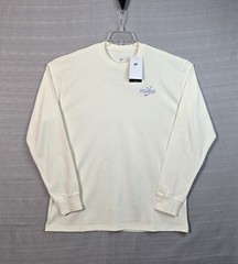 NIKE Max90 T-Shirt Medium Mens Off White Purple Crewneck Long Sleeve Swoosh Logo