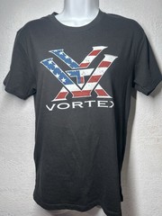 Vortex Optics Men’s Short Sleeve T-Shirt Stars and Stripes, Black , Size Small