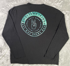 Vapor Apparel Long Sleeve Men Large Black Positive Vibes Only Graphic Peace Tee