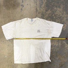 Glock Graphic Print Double-Sided White Crew Neck Tee XL Gildan Heavy Cotton