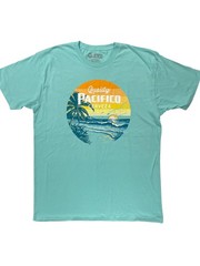 Pacifico Cerveza Beer Beach Party Ocean Aqua Green T-Shirt Adult X-Large