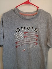 Orvis Classic Collection Graphic T Shirt Fishing American Flag Men’s Size L