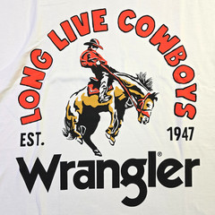 Wrangler Cowboys Shirt Men Large White Cowboy Horse Classic Western Casual NWT