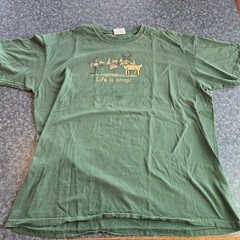 Life Is Crap XL Mens Green Graphic Logo Short Sleeve Tshirt Hunting Deer