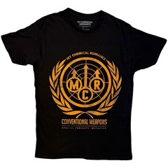 My Chemical Romance T Shirt Conventional Weapons Band Logo Official Mens Black