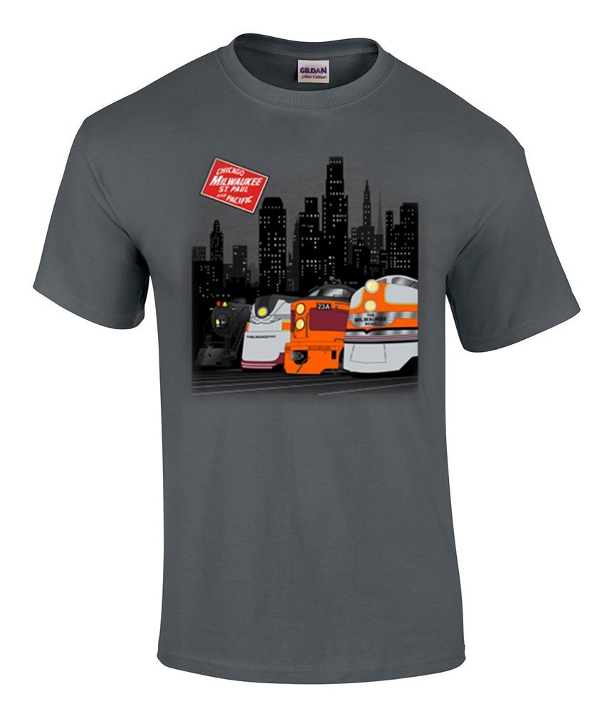 Milwaukee at Night trian Authentic Railroad T-Shirt Tee Shirt [103]